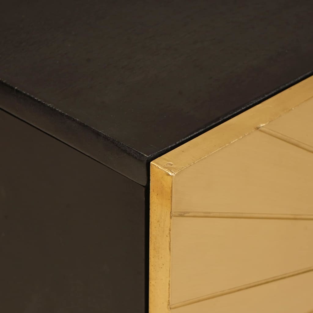 Mueble de TV con estante Negro y dorado 105 x 33 x 46 cm
