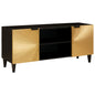 TV Cabinet with Shelf Black and Gold 105 x 33 x 46 cm