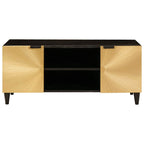 Mueble de TV con estante Negro y dorado 105 x 33 x 46 cm