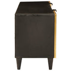 Mueble de TV con estante Negro y dorado 105 x 33 x 46 cm