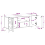 Mueble de TV con estante Negro y dorado 105 x 33 x 46 cm