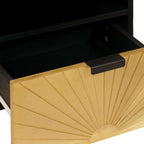 Mueble de TV con cajón Negro y dorado 70 x 33 x 46 cm