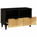 Mueble de TV con cajón Negro y dorado 70 x 33 x 46 cm