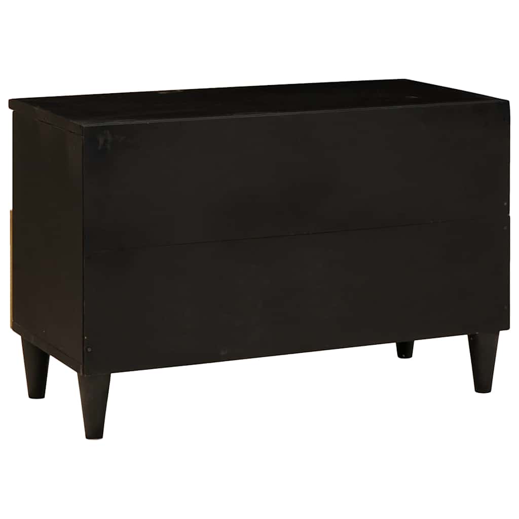 Mueble de TV con cajón Negro y dorado 70 x 33 x 46 cm