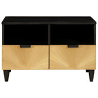 Mueble de TV con cajón Negro y dorado 70 x 33 x 46 cm