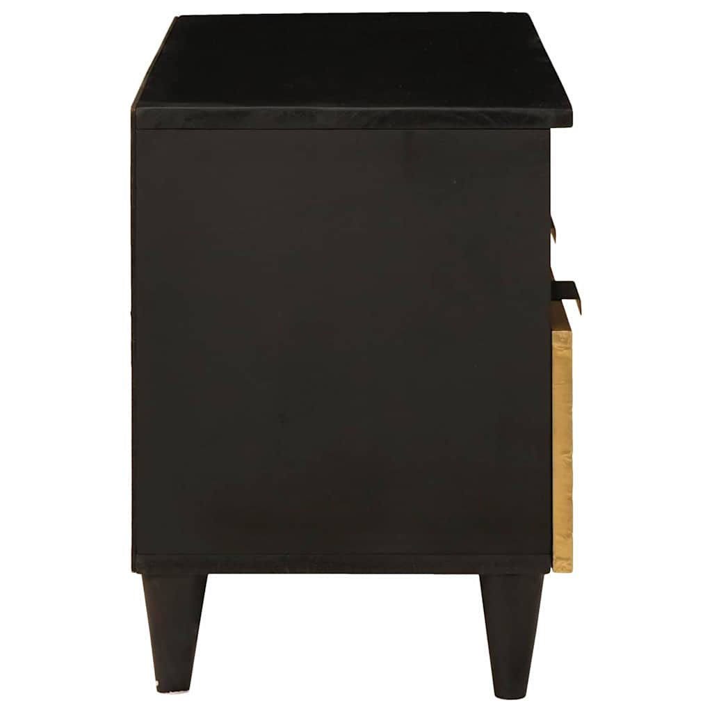 Mueble de TV con cajón Negro y dorado 70 x 33 x 46 cm