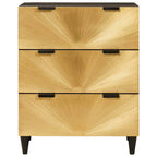 Aparador Negro y dorado 60 x 33 x 75 cm Madera de mango maciza