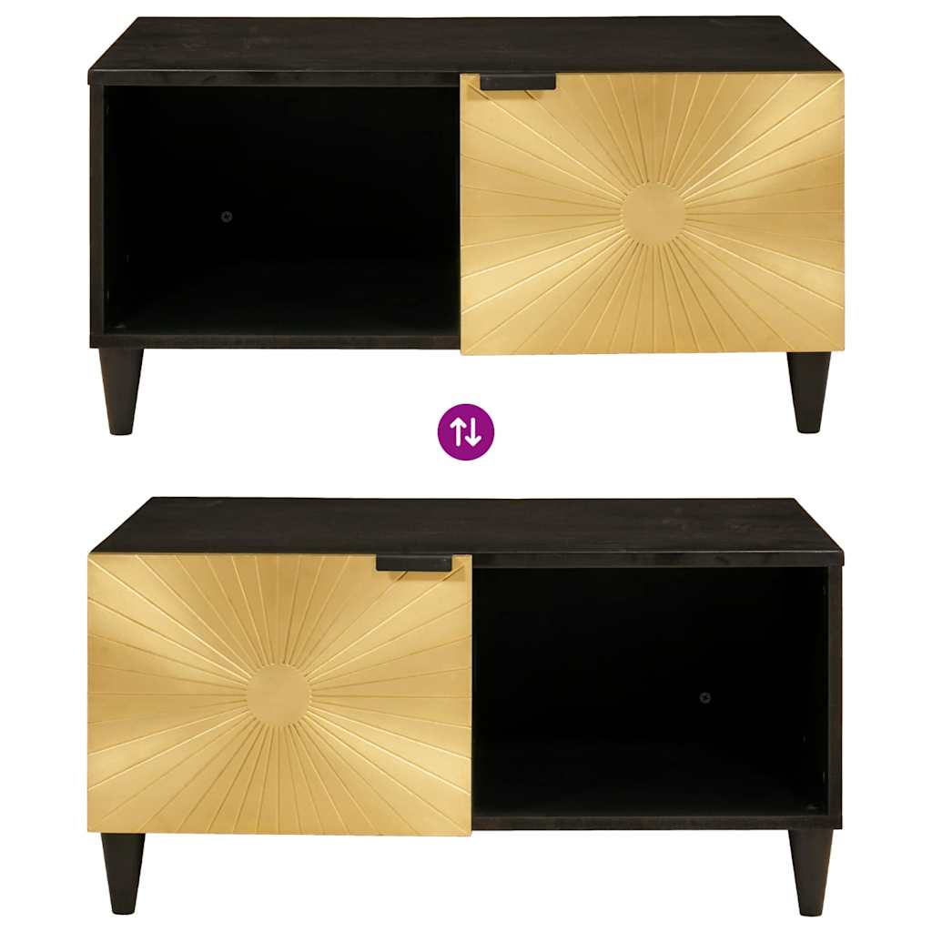 Mesa de centro Negro y dorado 80 x 50 x 40 cm