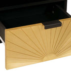 Mesa de noche 2 pcs Negro y dorado 40 x 33 x 46 cm