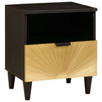 Mesa de noche 2 pcs Negro y dorado 40 x 33 x 46 cm