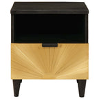 Mesa de noche 2 pcs Negro y dorado 40 x 33 x 46 cm