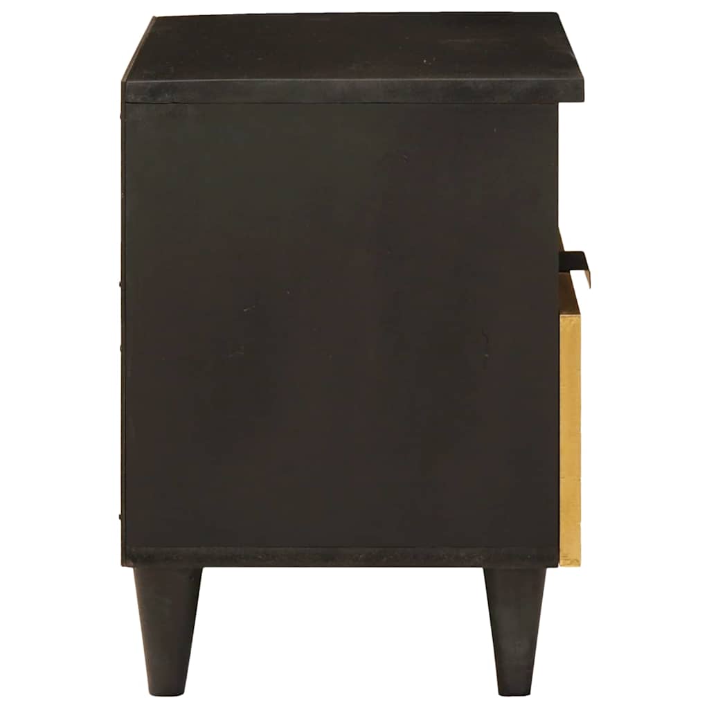 Mesa de noche 2 pcs Negro y dorado 40 x 33 x 46 cm
