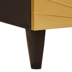 Mesita de Noche Negro y dorado 50 x 33 x 62 cm