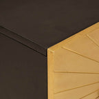 Mesita de Noche Negro y dorado 50 x 33 x 60 cm