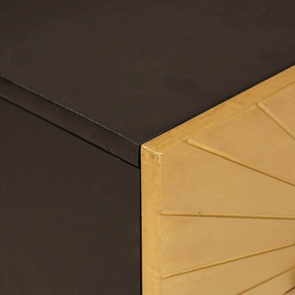 Mesita de Noche Negro y dorado 50 x 33 x 60 cm