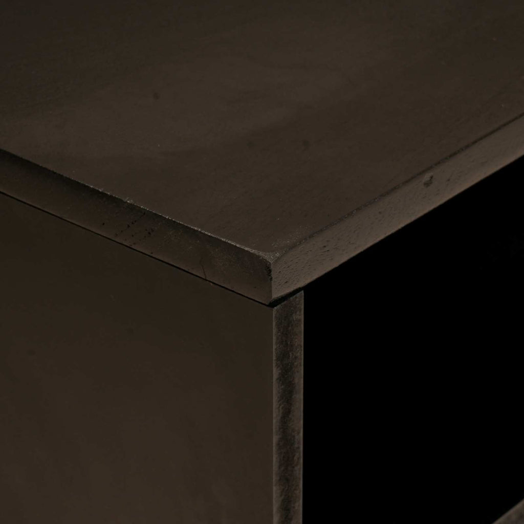 Mueble de TV con estante Negro y dorado 80 x 33 x 46 cm