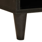 Mueble de TV con estante Negro y dorado 80 x 33 x 46 cm