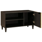 Mueble de TV con estante Negro y dorado 80 x 33 x 46 cm