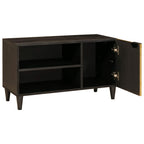 Mueble de TV con estante Negro y dorado 80 x 33 x 46 cm