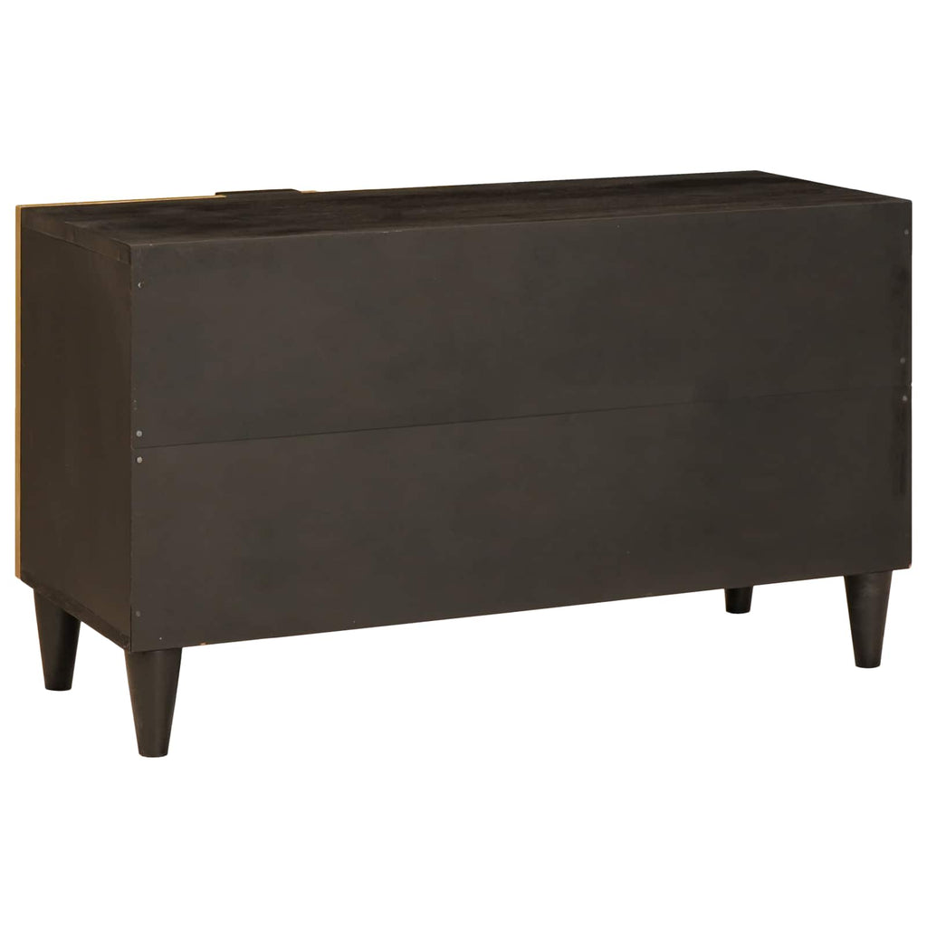 Mueble de TV con estante Negro y dorado 80 x 33 x 46 cm