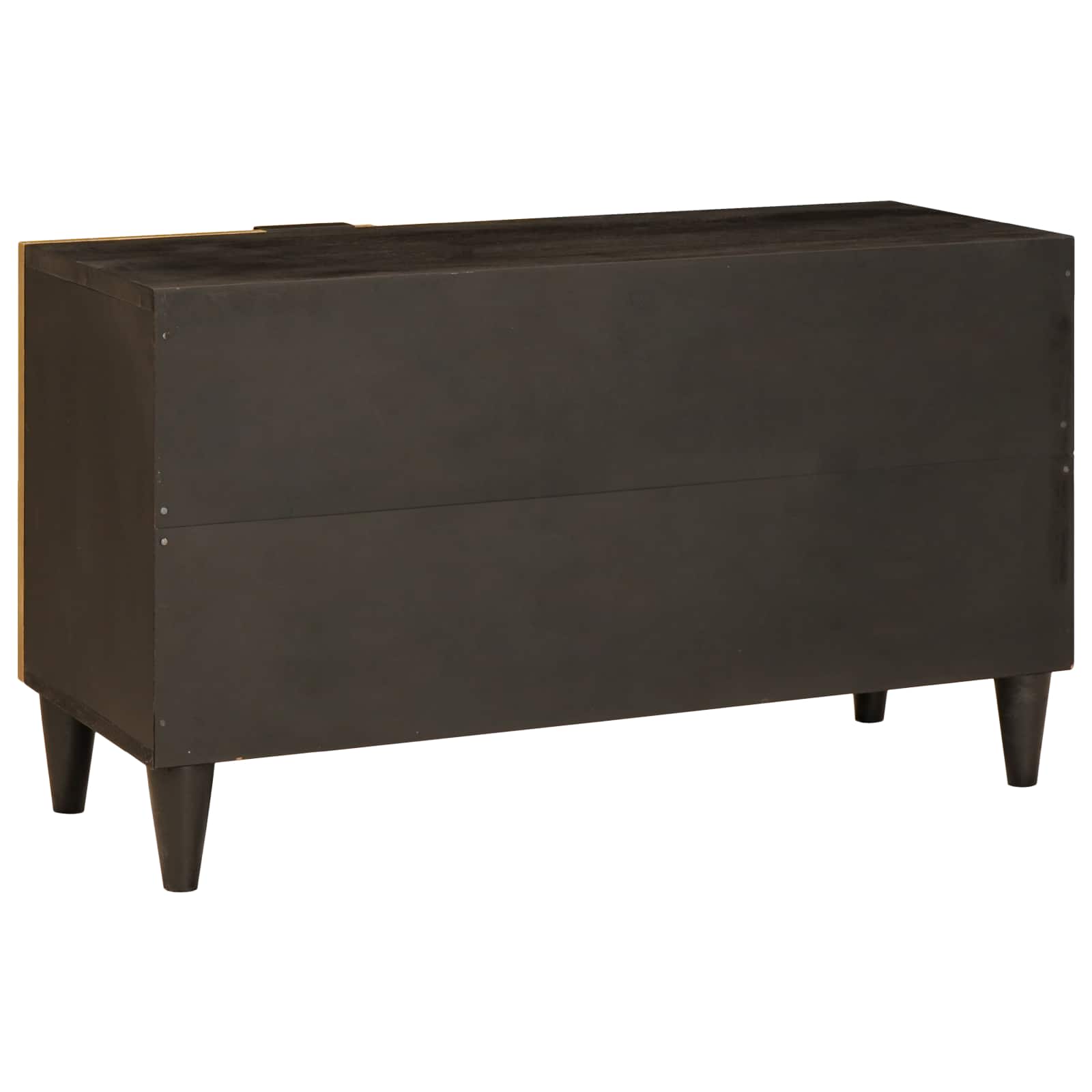 Mueble de TV con estante Negro y dorado 80 x 33 x 46 cm