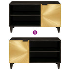Mueble de TV con estante Negro y dorado 80 x 33 x 46 cm
