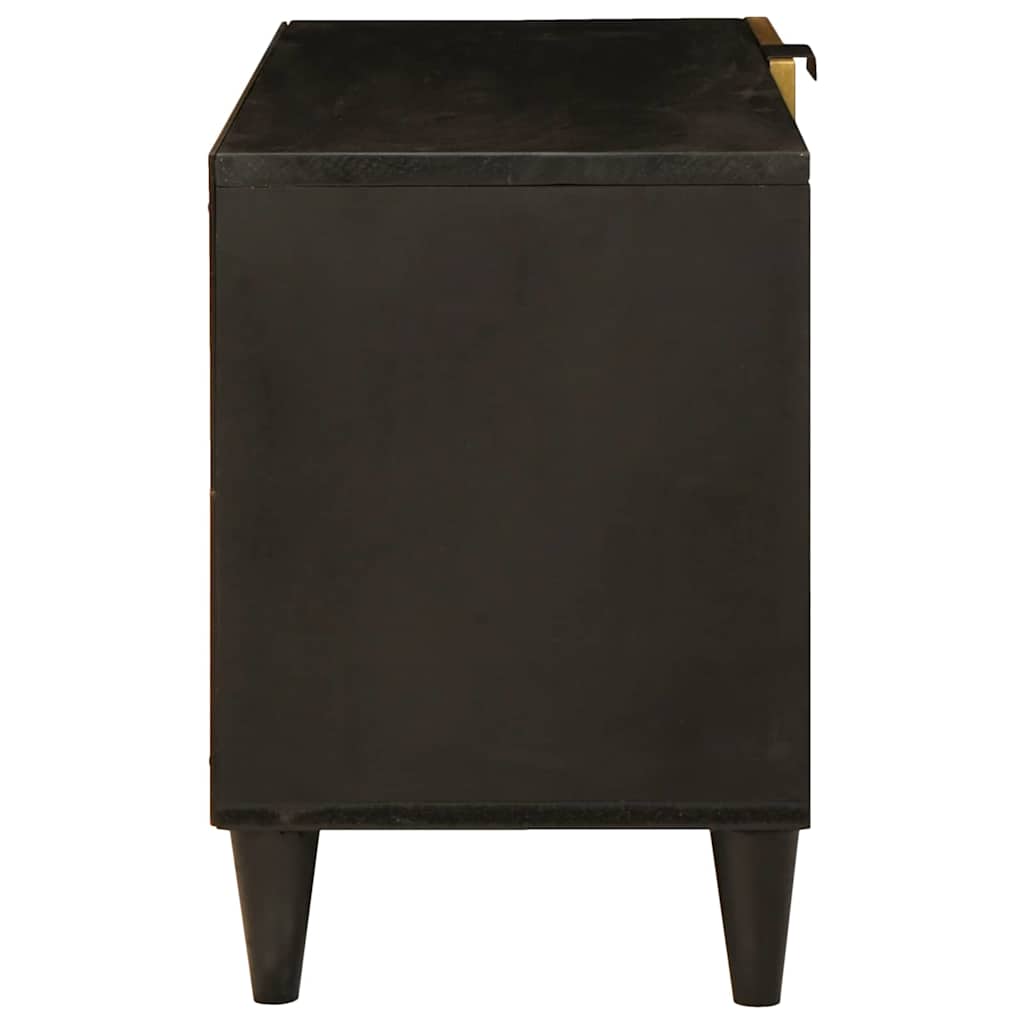 Mueble de TV con estante Negro y dorado 80 x 33 x 46 cm