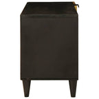 Mueble de TV con estante Negro y dorado 80 x 33 x 46 cm