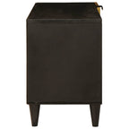 Mueble de TV con estante Negro y dorado 80 x 33 x 46 cm
