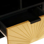 Mueble de TV con cajón Negro y dorado 100 x 33 x 46 cm