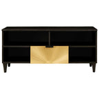 Mueble de TV con cajón Negro y dorado 100 x 33 x 46 cm