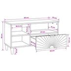 Mueble de TV con cajón Negro y dorado 80 x 33 x 46 cm