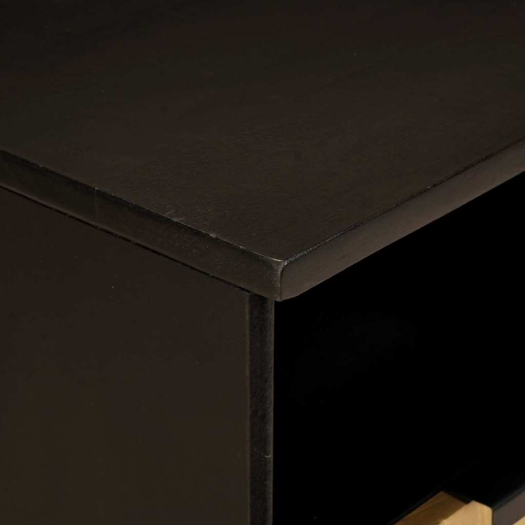 Mueble de TV con cajón Negro y dorado 100 x 33 x 46 cm