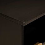 Mueble de TV con cajón Negro y dorado 100 x 33 x 46 cm