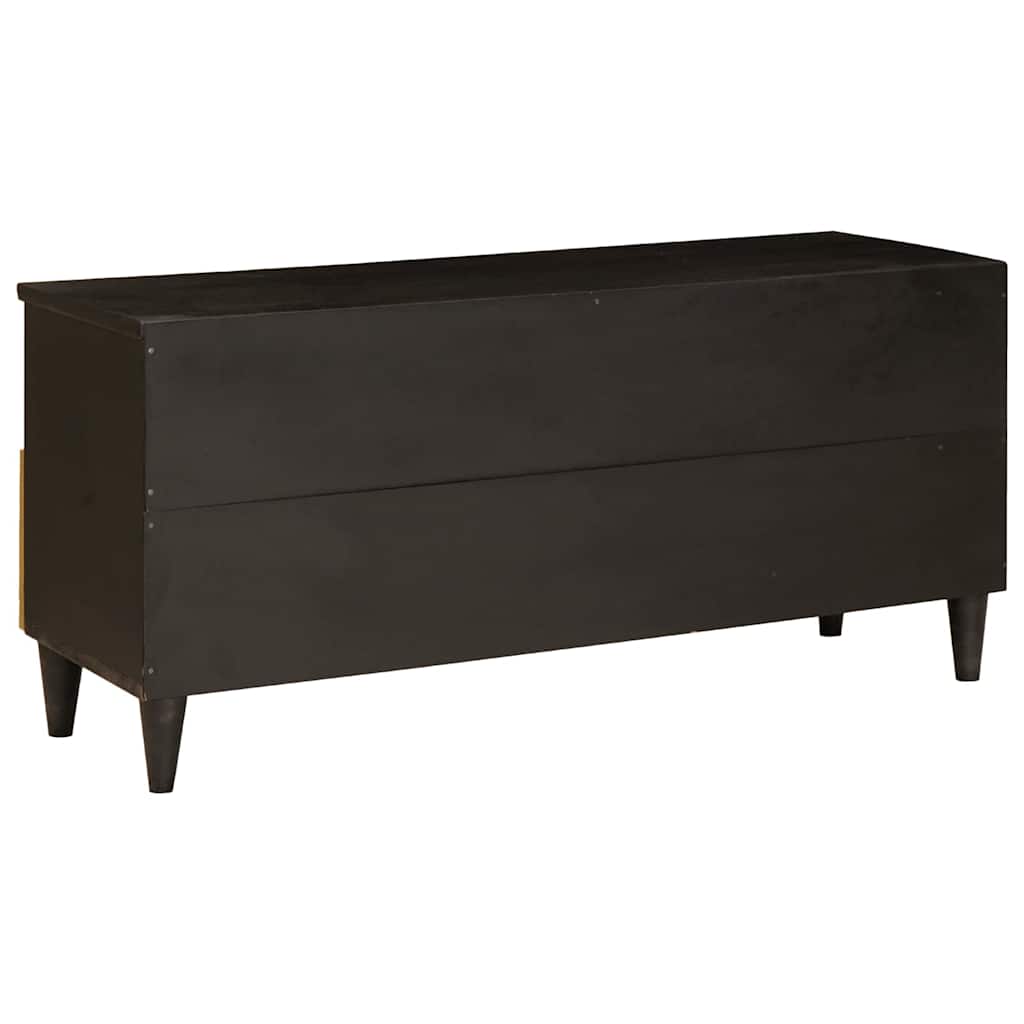 Mueble de TV con cajón Negro y dorado 100 x 33 x 46 cm