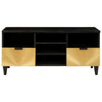 Mueble de TV con cajón Negro y dorado 100 x 33 x 46 cm