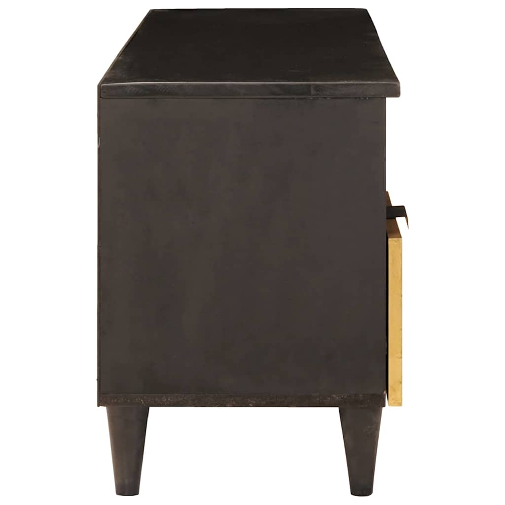 Mueble de TV con cajón Negro y dorado 100 x 33 x 46 cm