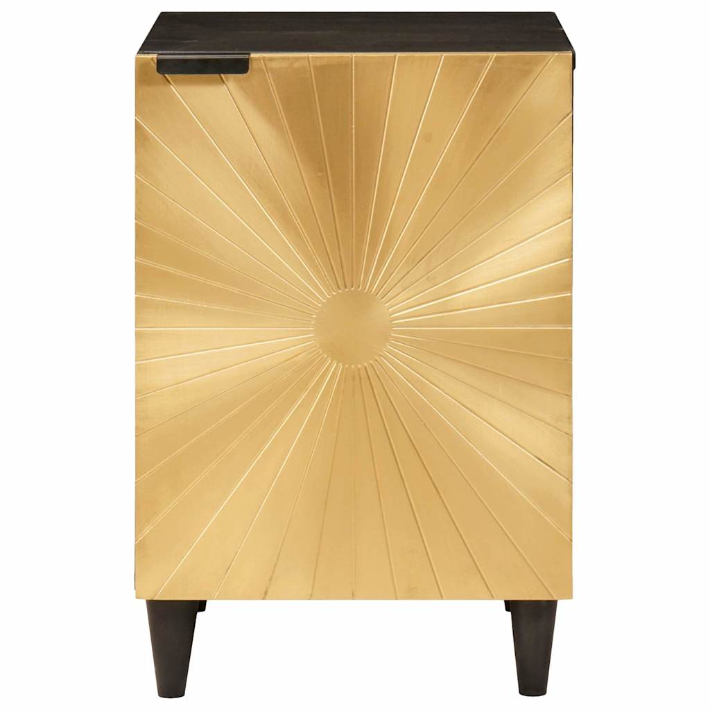 Mueble de Cuarto de Baño Negro y dorado 38 x 33 x 58 cm