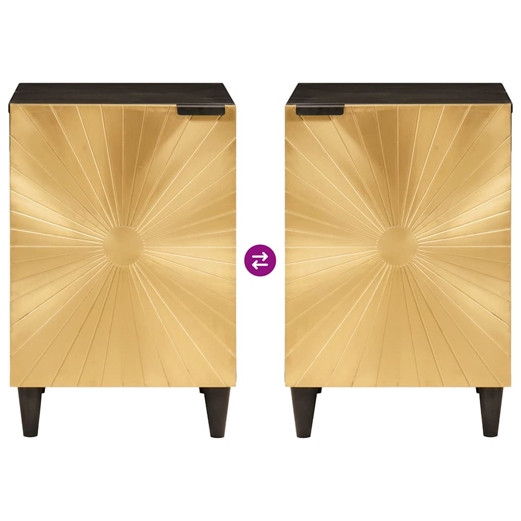 Mueble de Cuarto de Baño Negro y dorado 38 x 33 x 58 cm