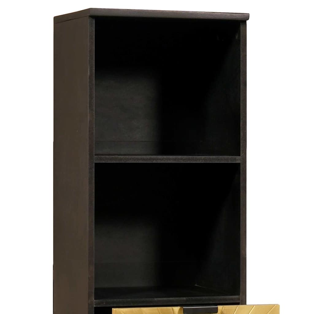 Mueble de Cuarto de Baño Negro y dorado 38 x 33 x 160 cm