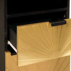 Mueble de Cuarto de Baño Negro y dorado 38 x 33 x 160 cm