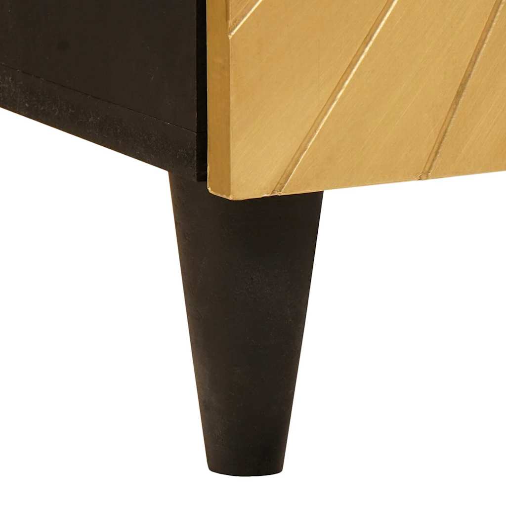 Mueble de Cuarto de Baño Negro y dorado 38 x 33 x 160 cm