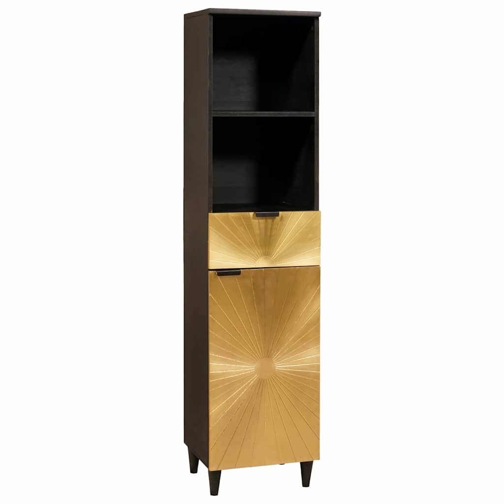 Black and Gold Bathroom Cabinet 38 x 33 x 160 cm