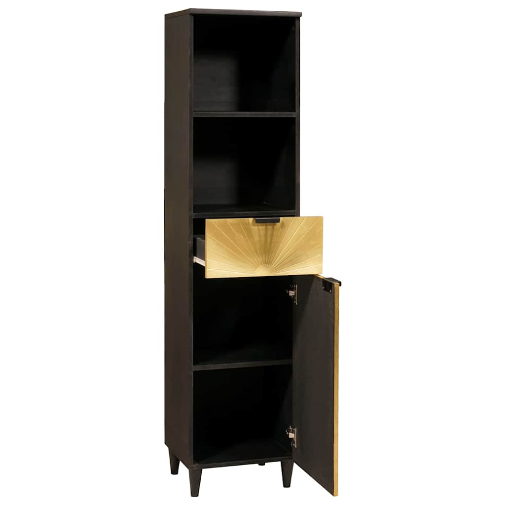 Black and Gold Bathroom Cabinet 38 x 33 x 160 cm