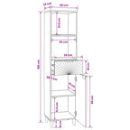 Mueble de Cuarto de Baño Negro y dorado 38 x 33 x 160 cm