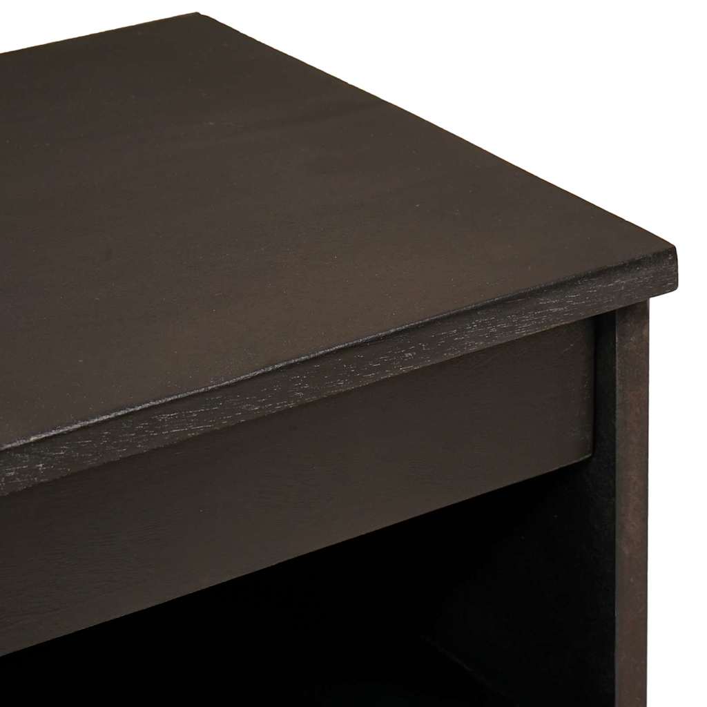 Aparador Negro y dorado 60 x 33 x 75 cm Madera de mango maciza