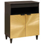 Aparador Negro y dorado 60 x 33 x 75 cm Madera de mango maciza