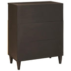 Aparador Negro y dorado 60 x 33 x 75 cm Madera de mango maciza
