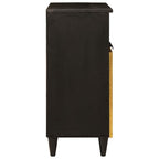 Aparador Negro y dorado 60 x 33 x 75 cm Madera de mango maciza