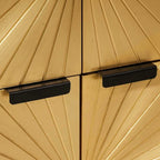 Armario auxiliar con puerta Negro y dorado 60 x 33,5 x 75 cm